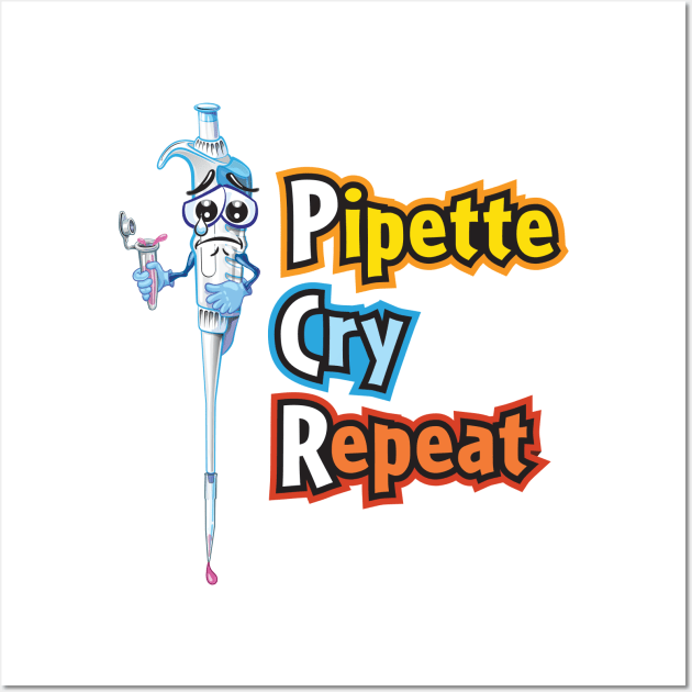 Pipette Cry Repeat Sad Cartoon Character Wall Art by SuburbanCowboy